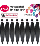 Alrence Pre Stretched Braiding Hair Long B
raid 30 Inch 8 Packs Braiding Hair Extensions Professional Synthetic Fiber Crochet Twist Braids