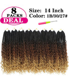 8 Pack Bohomian Box Braid Crochet Synthetic Braiding Hair