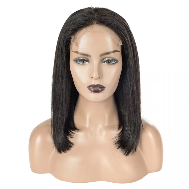 10-14 Inch Brazilian Virgin Hair 5"x5" Lace Closure Bob Wig Straight 150% Density (T) 42