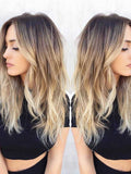 Balayage Ombre Dark Brown to Blonde Human Wigs-

(A) 279