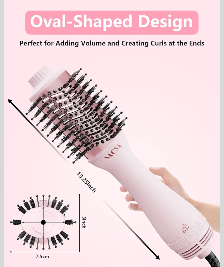 4 in 1 Hair Dryer and Styler Volumizer with Negative Ion Anti-frizz Ceramic Titanium Barrel