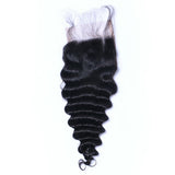 Deep Wave 4x4 Virgin Human Hair Natural Black Closure (A) 184