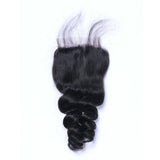 Loose Wave 4x4 Virgin Human Hair Natural Black Closure (A) 225