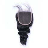 Loose Wave 4x4 Virgin Human Hair Natural Black Closure (A) 225