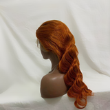 #350 Orange Ginger  13x4  Transparent Frontal Lace Wig Body Wave Color Wig (A) 8