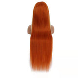 Blond Front/Orange Back 613/#350 Highlight  13x4  Transparent Frontal Lace Wig Straight Color Wig (A) 143