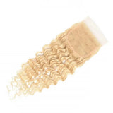 #613 Deep Wave 4x4 Human Hair Blonde Closure (A) 22