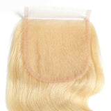 #613 Body Wave 4x4 Human Hair Blonde Closure (A) 18