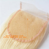 #613 Straight 4x4 Human Hair Blonde Closure (A) 26