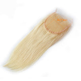 #613 Straight 4x4 Human Hair Blonde Closure (A) 26