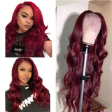 99J   13x4  Transparent Frontal Lace Wig Body Wave Color Wig (A) 136