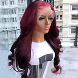 99J   13x4  Transparent Frontal Lace Wig Body Wave Color Wig (A) 136