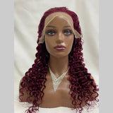 99J  13x4  Transparent Frontal Lace Wig Deep Wave Color Wig (A) 138