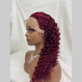 99J  13x4  Transparent Frontal Lace Wig Deep Wave Color Wig (A) 138