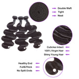 Body Wave Virgin Human Hair Natural Black Bundles (A) 164