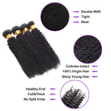 Deep Curly Virgin Human Hair Natural Black Bundles (A) 179