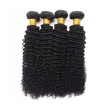 Deep Curly Virgin Human Hair Natural Black Bundles (A) 179