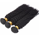 Deep Curly Virgin Human Hair Natural Black Bundles (A) 179