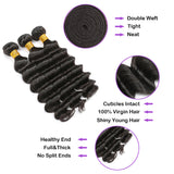 Deep Wave Virgin Human Hair Natural Black Bundles (A) 191