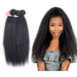 Kinky Straight Virgin Human Hair Natural Black Bundles (A) 216