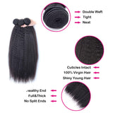 Kinky Straight Virgin Human Hair Natural Black Bundles (A) 216