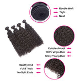 Natural Curly Virgin Human Hair Natural Black Bundles (A) 236