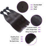 Straight Virgin Human Hair Natural Black Bundles (A) 269