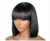 #1B 2x1 Lace Bob Wig Yaki Straight With Bangs (T) 2