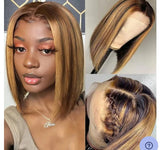 13×4 Straight Frontal Lace Wig In Highlighted Browns (A) 73