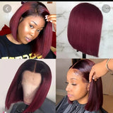 13×4 Straight Frontal Lace Wig In Purple (A) 74