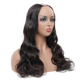 Body Wave #1B Natural Black U Part Wigs 100% Virgin Human Hair 180% Density (A) 149