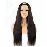 Straight #1B Natural Black U Part Wigs 100% Virgin Human Hair 180% Density (A) 252