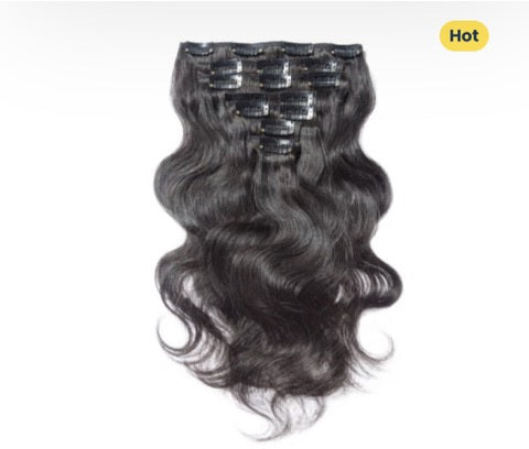 Black Wavy Clip In (T) 141