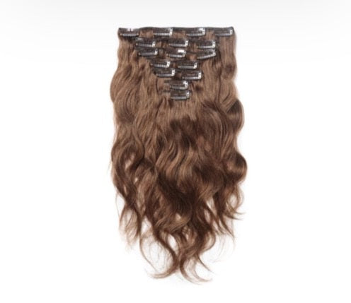 Light Brown Wavy Clip In (T) 218