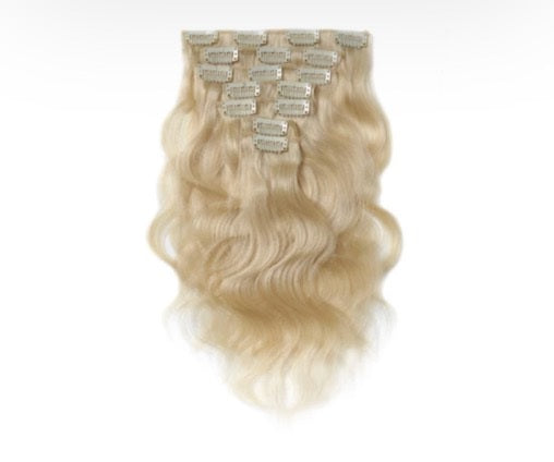 Blonde Wavy Clip In (T) 144