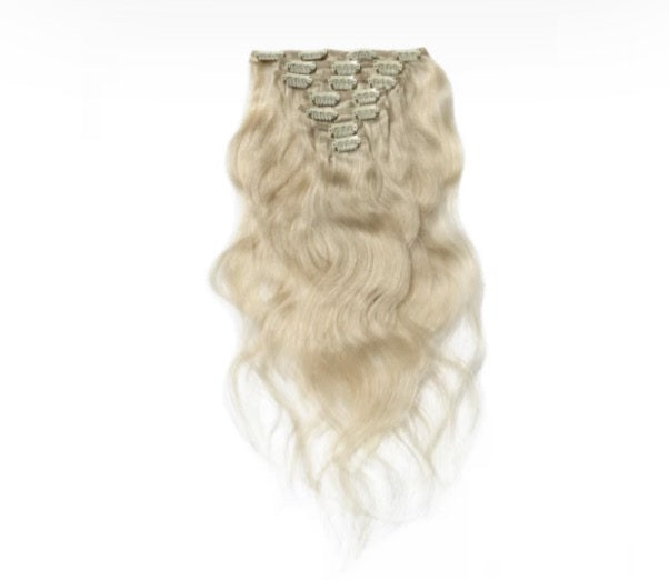 White Blonde Wavy Clip In (T) 277
