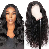 Body Wave 13x4 Transparent Frontal Lace Wig Naturlal Black 180% Density (A) 152