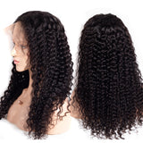 Deep Wave 13x4 Transparent Frontal Lace Wig Naturlal Black 180% Density (A) 182