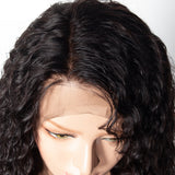 Deep Wave 13x4 Transparent Frontal Lace Wig Naturlal Black 180% Density (A) 182