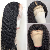 Deep Wave 13x4 Transparent Frontal Lace Wig Naturlal Black 180% Density (A) 182