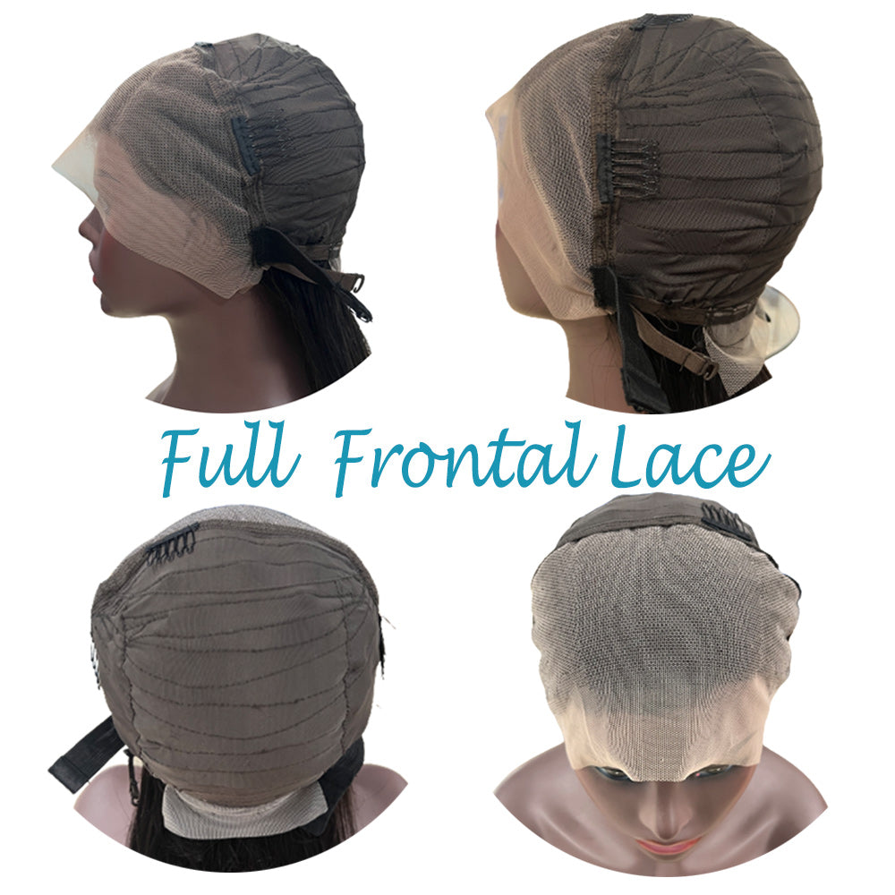 Water Wave Full Frontal 13*4 Transparent Lace Wig Naturlal Black (A) 274