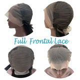 Deep Wave Full Frontal 13*4 Transparent Lace Wig Naturlal Black (A) 185