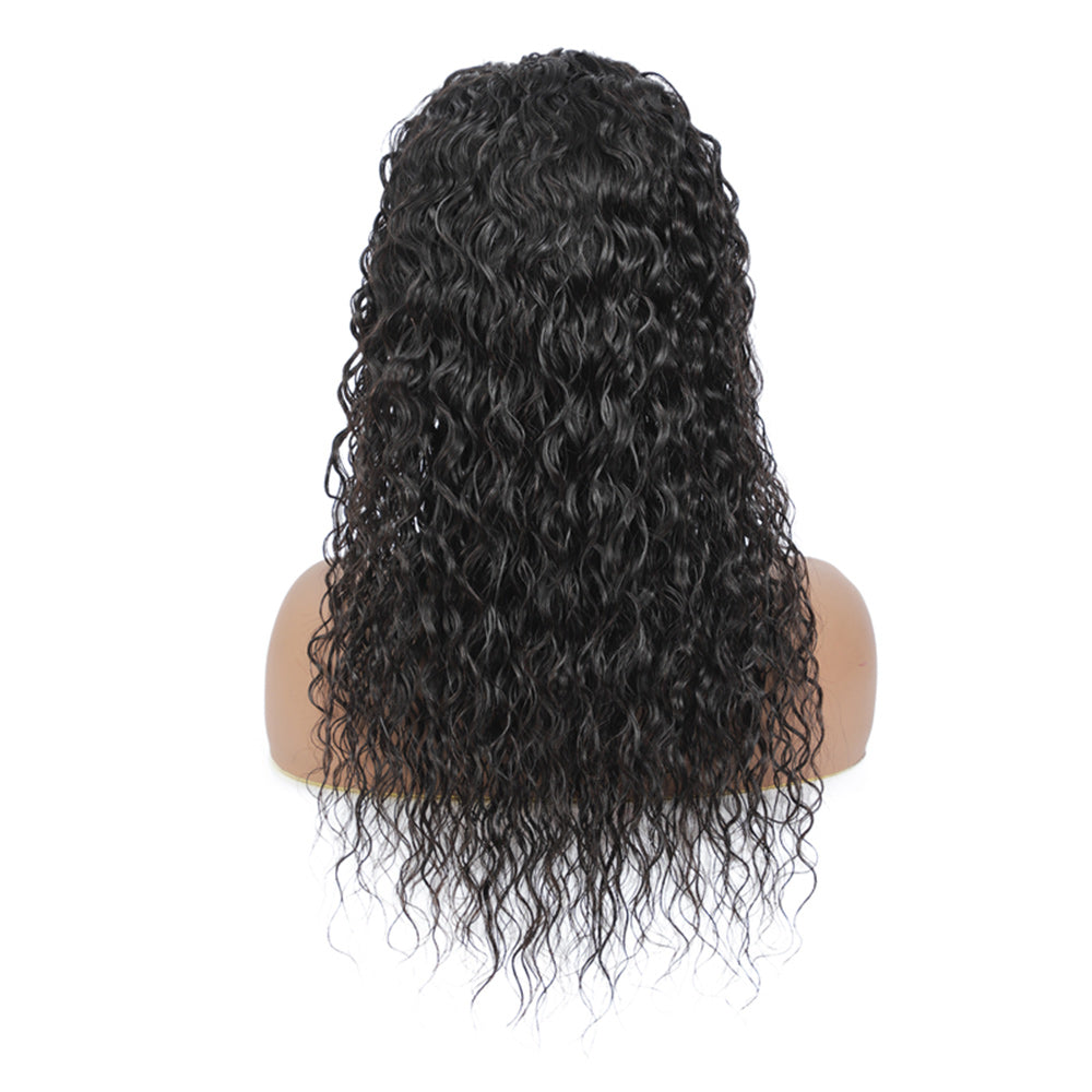 Water Wave Full Frontal 13*4 Transparent Lace Wig Naturlal Black (A) 274