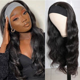 Body Wave Glueless Headband Wig Naturlal Black 180% Density (A) 158