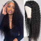 Deep Wave Glueless Headband Wig Naturlal Black 180% Density (A) 186