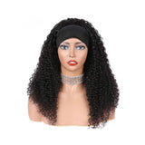 Kinky Curly Glueless Headband Wig Naturlal Black 180% Density (A) 208