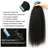 Kinky Straight Virgin Human Hair  Tape In Natural Black (20pcs/50grams) (A) 215