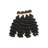 Loose Deep Curly Virgin Human Hair Natural Black Bundles (A) 220