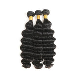 Loose Deep Curly Virgin Human Hair Natural Black Bundles (A) 220