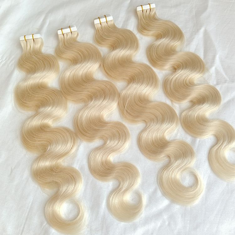 Body Wave Human Hair #613 Blonde Tape In  (20pcs/50grams) (A) 162